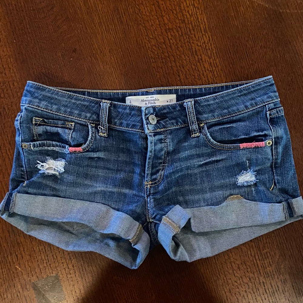 Abercrombie low rise jean shorts